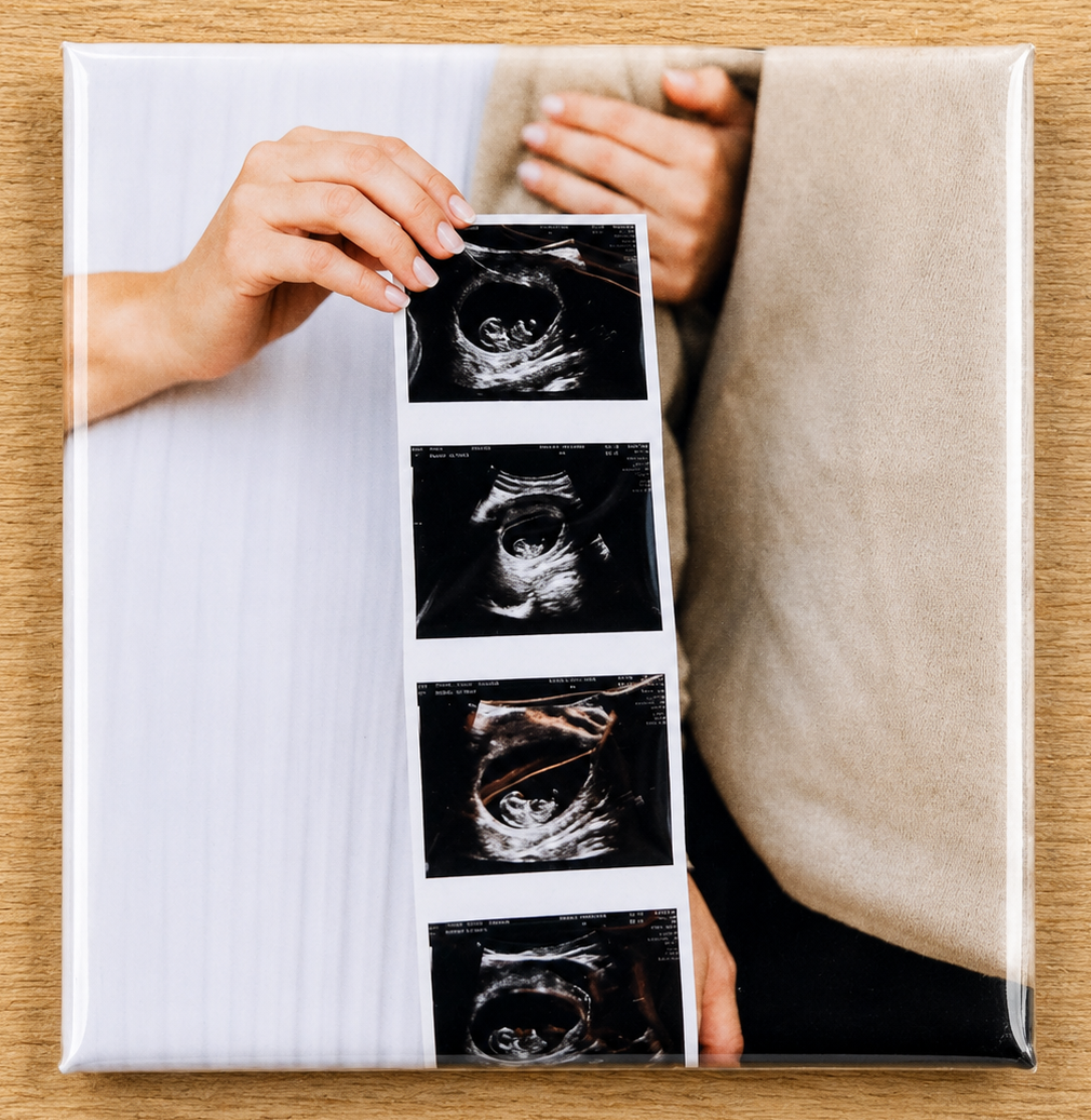 2" x 2" Personalized Announcement Photo Magnets | Pregnancy & Engagement