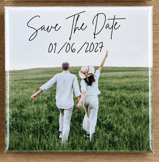2" x 2" Personalized Save the Date Photo Magnet