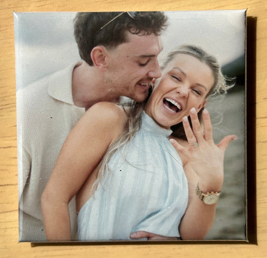 2" x 2" Personalized Announcement Photo Magnets | Pregnancy & Engagement