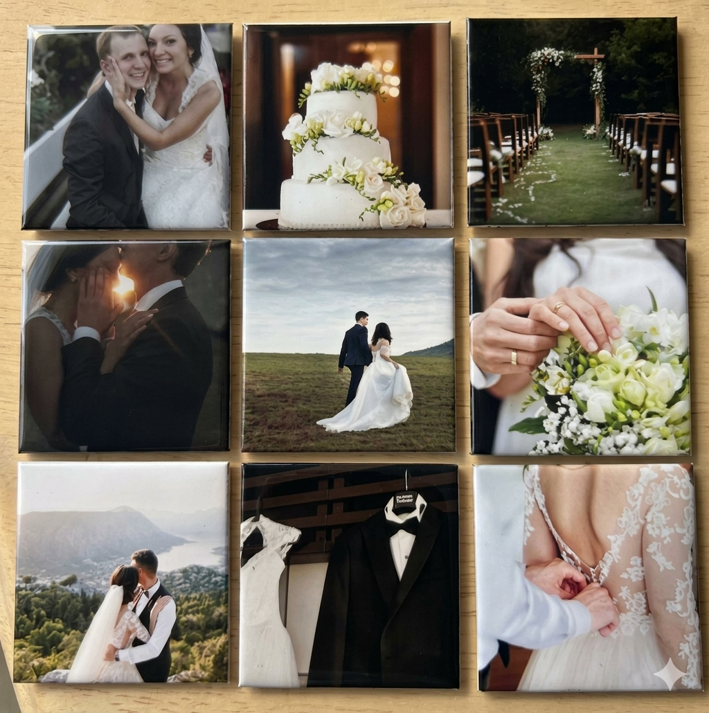 2" x 2" Custom Wedding Magnets – Memories That Stick