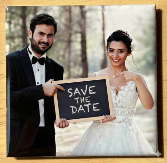 2" x 2" Personalized Save the Date Photo Magnet